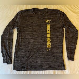 Nike Technical Tee Long Sleeve 
Size L 
Grey with Gold Print